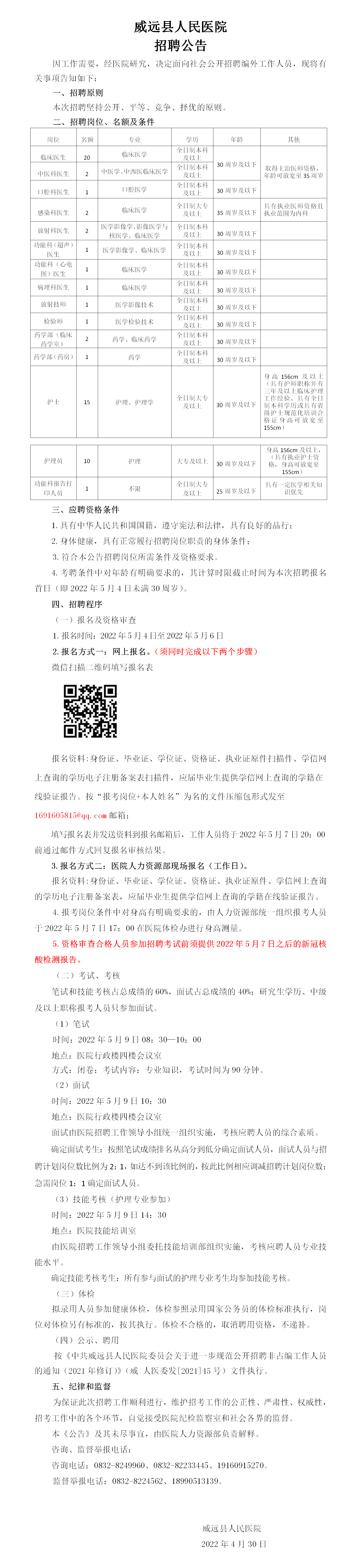 威远县人民医院招聘公告(1111111111111111.png